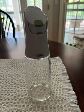 TRUDEAU White and Clear Glass Pour Bottle